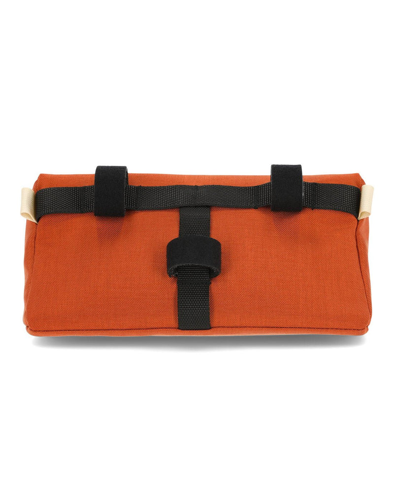 Topo Designs Bike Bag, orange back with black connector strips