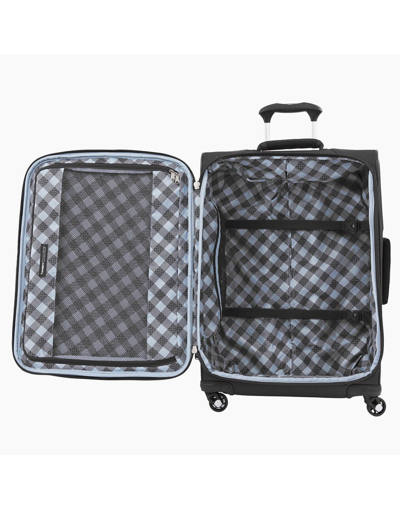 Travelpro maxlite 5 25" exp spinner black colour luggage bag interior