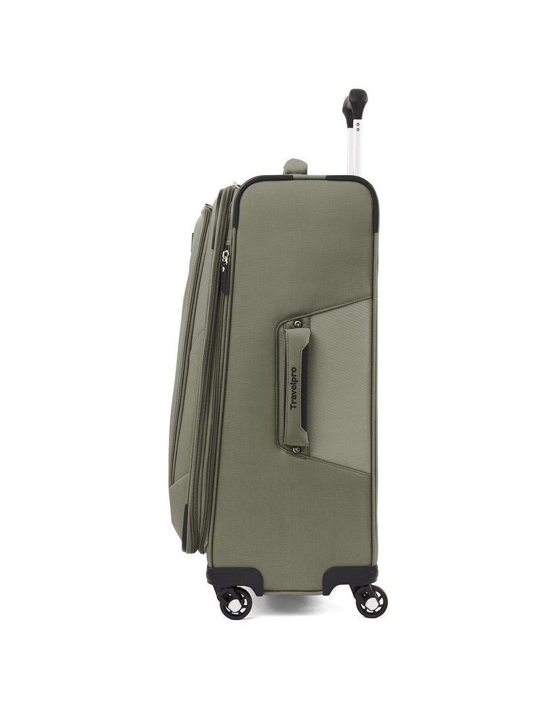 Travelpro maxlite 5 25" exp spinner slate green colour luggage bag side view