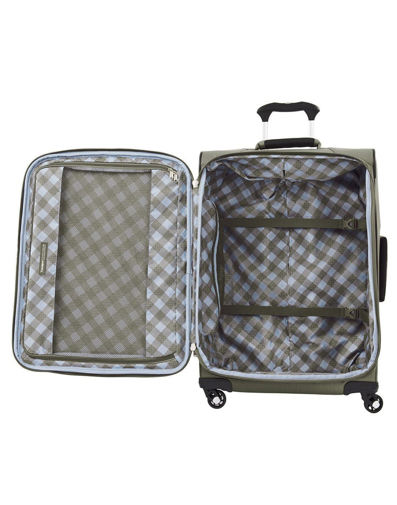 Travelpro maxlite 5 25" exp spinner slate green colour luggage bag interior