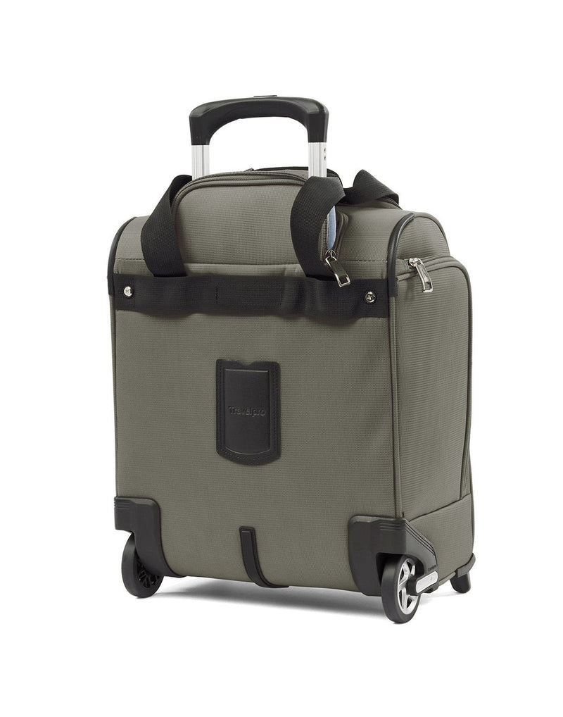 Travelpro maxlite 5 slate green colour rolling underseat bag back view